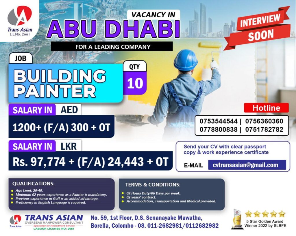 10+ New Painter Jobs in Dubai, UAE dubai painter