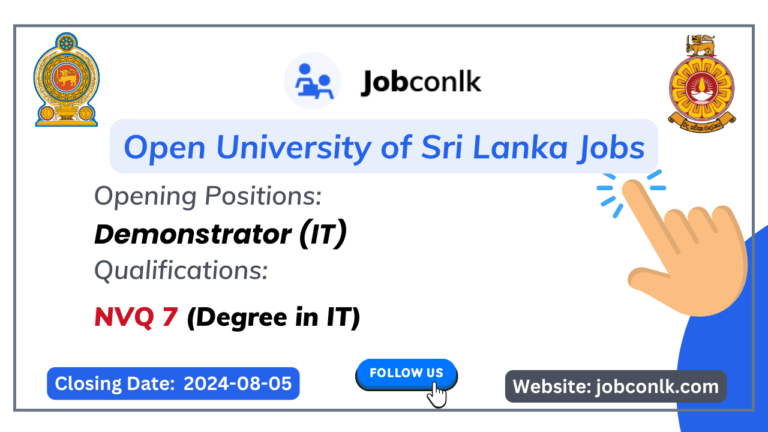 IT Demonstrator | OUSL Jobs | Government Job Vacancies in Sri Lanka ousl-job-vacancies
