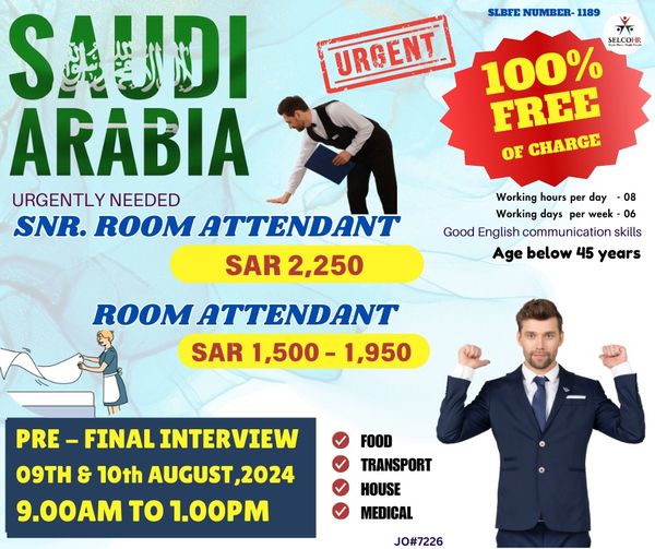 10+New Room Attendant Jobs in Saudi Arabia saudi room attendant